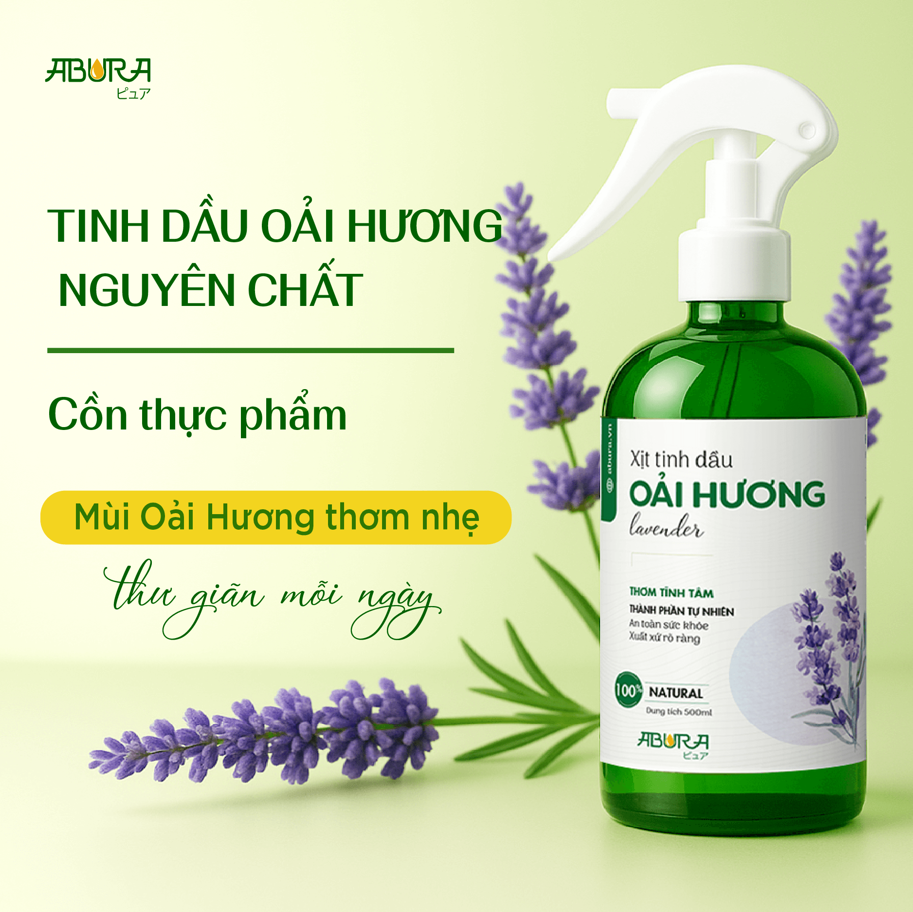 Chai xịt thơm phòng tinh dầu hoa oải hương Chai xịt thơm phòng tinh dầu hoa oải hương