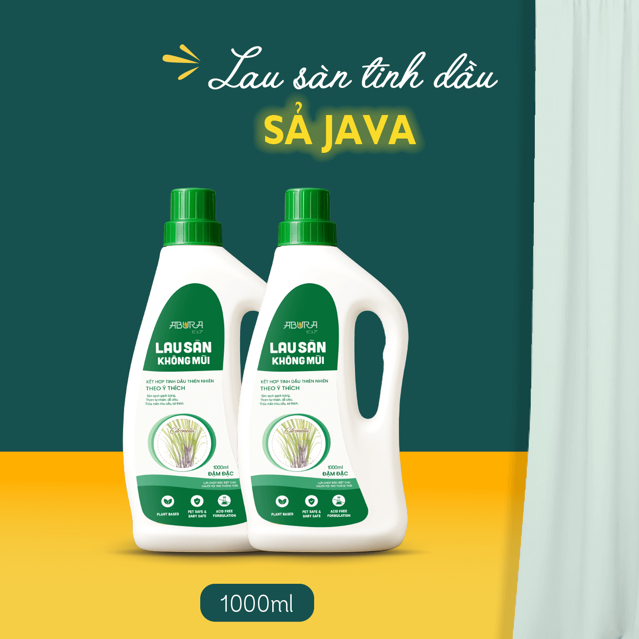 Nước lau sàn hương Sả Java ABURA
