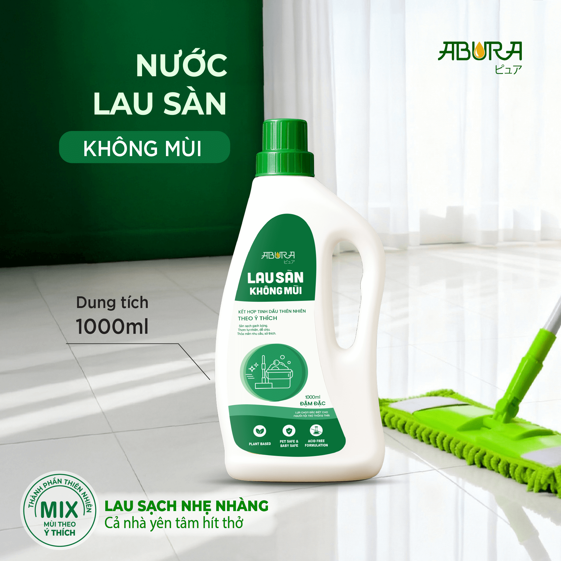 Thành phần của nước lau sàn không mùi ABURA Thành phần của nước lau sàn không mùi ABURA