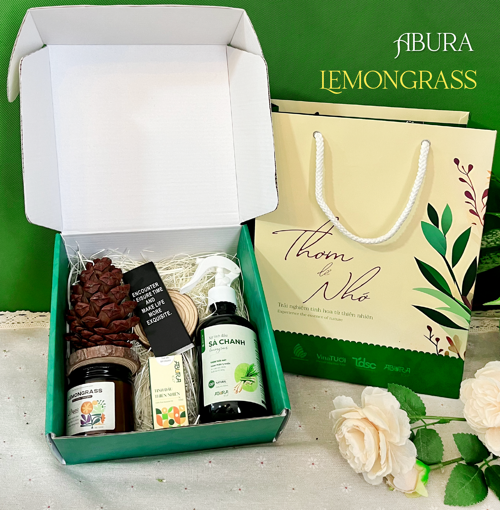 Set Quà Tết Tinh Dầu LEMONGRASS ABURA Gồm Những Gì?