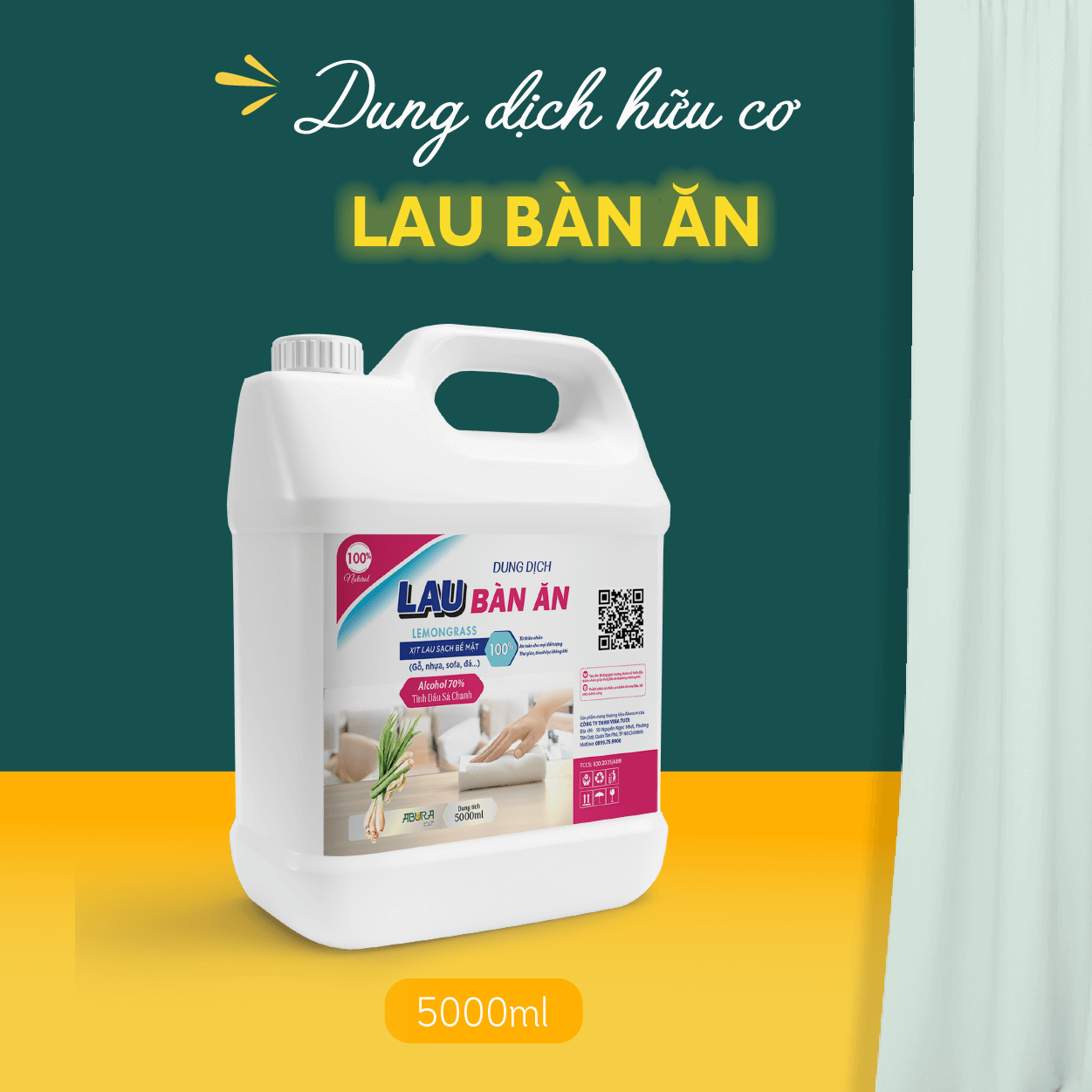 Dung dịch lau bàn ăn 5 lít ABURA