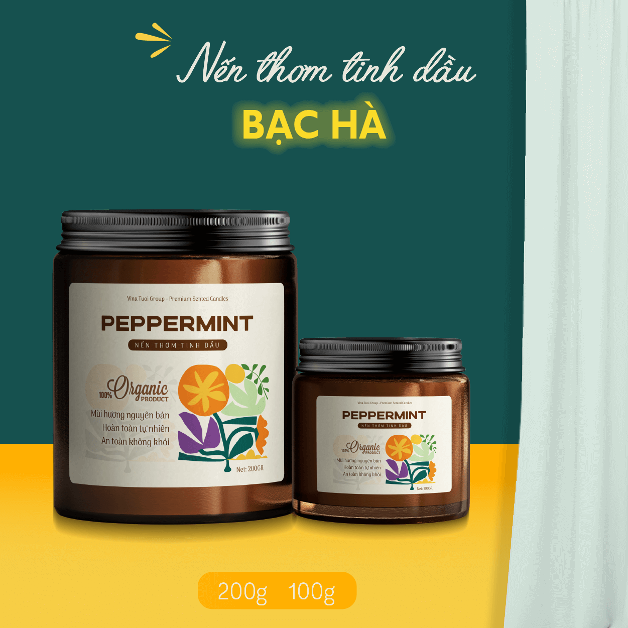Nến thơm tinh dầu Bạc Hà ABURA