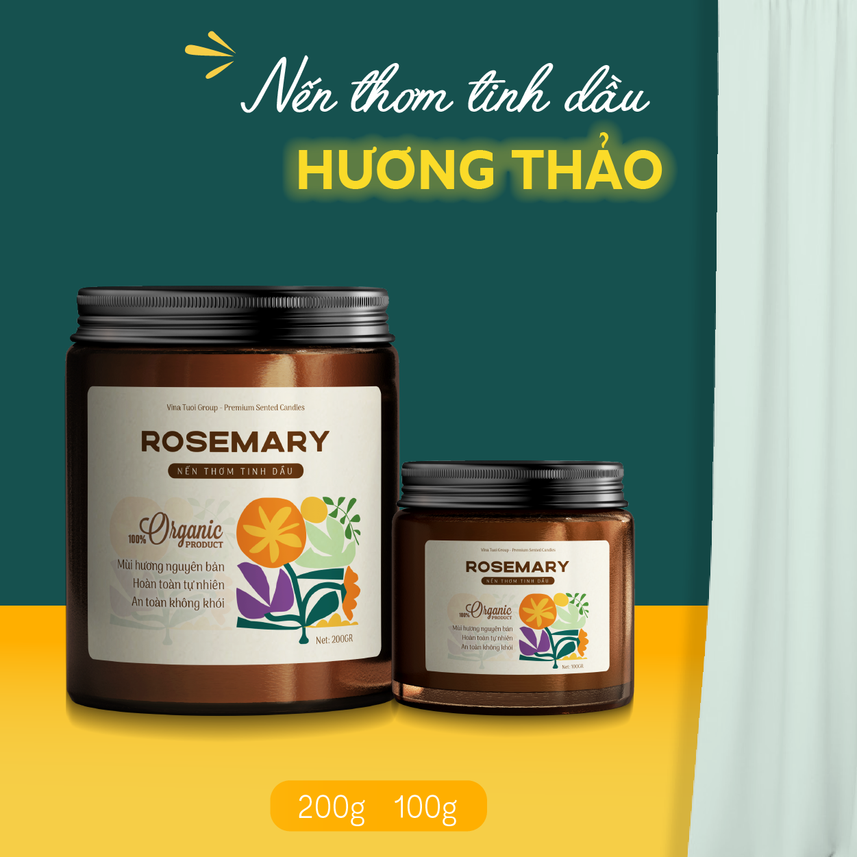 Nến thơm tinh dầu hương thảo