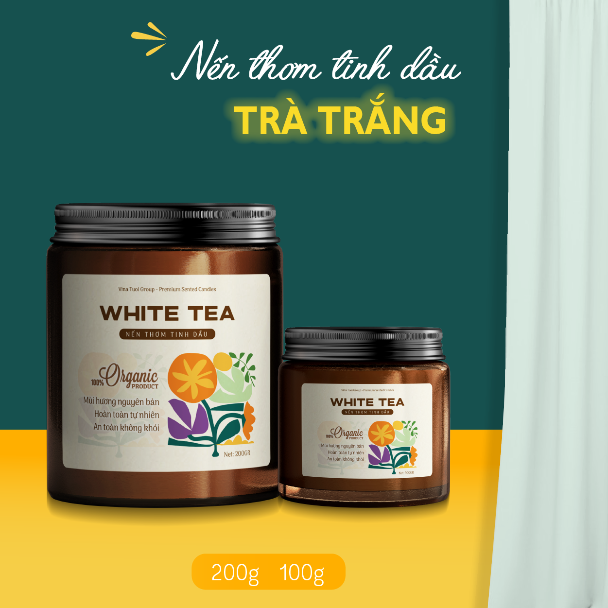 Nến thơm tinh dầu Trà Trắng ABURA