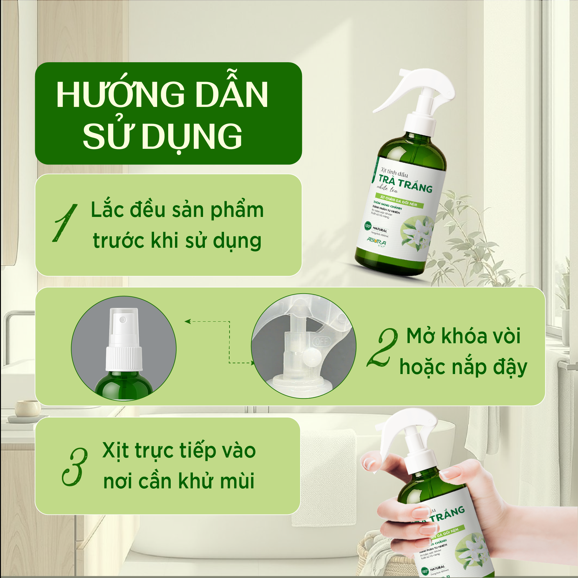 Hướng dẫn sử dụng xịt tinh dầu làm thơm phòng máy lạnh Hướng dẫn sử dụng xịt tinh dầu làm thơm phòng máy lạnh