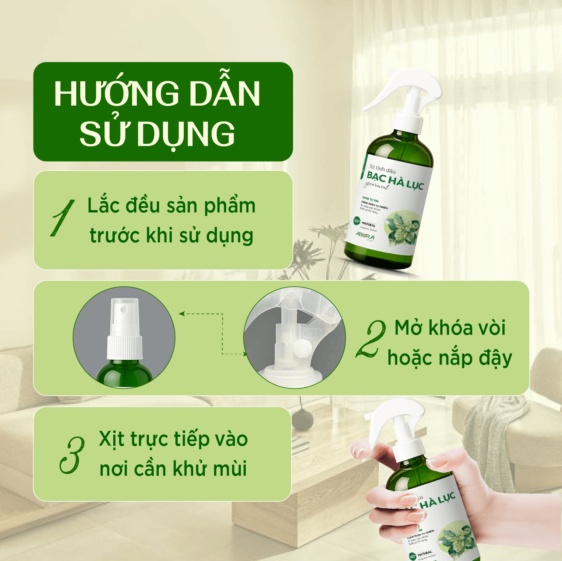 Hướng Dẫn Sử Dụng Xịt Tinh Dầu Bạc Hà Lục Hướng Dẫn Sử Dụng Xịt Tinh Dầu Bạc Hà Lục