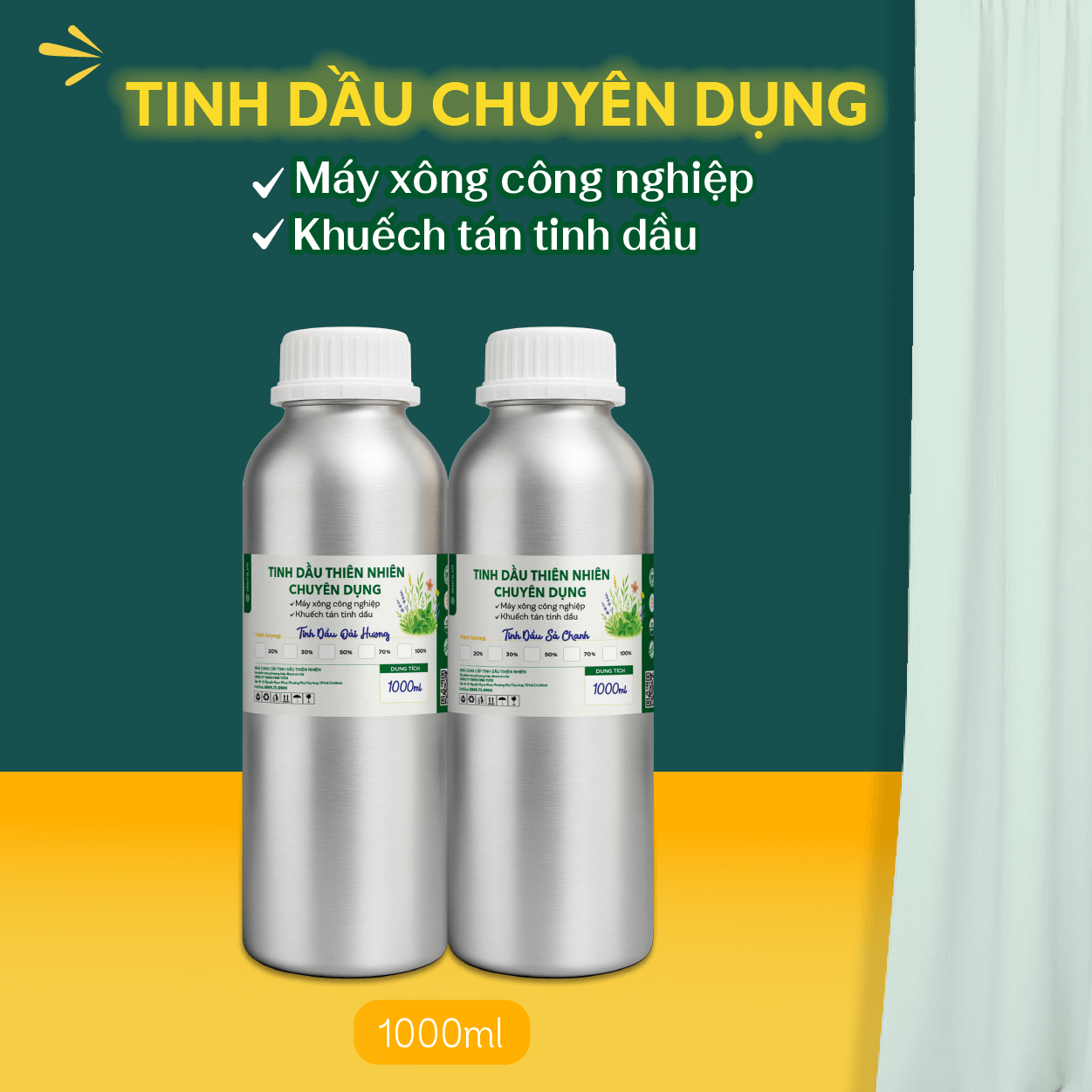 Tinh Dầu Chuyên Dụng Cho Máy Xông 1000ml – Giải Pháp Tỏa Hương Cho Không Gian Rộng Lớn, Sang Trọng Và Tiện Lợi